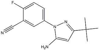 5-(5-amino-3-(tert-butyl)-1H-pyrazol-1-yl)-2-fluorobenzonitrile Structure