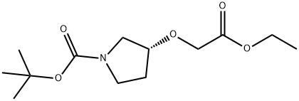 tert-butyl 3-(2-ethoxy-2-oxoethoxy)pyrrolidine-1-carboxylate 구조식 이미지