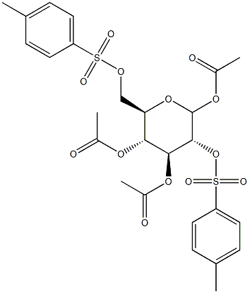 D-Glucopyranose, 1,3,4-triacetate 2,6-bis(4-methylbenzenesulfonate) 구조식 이미지