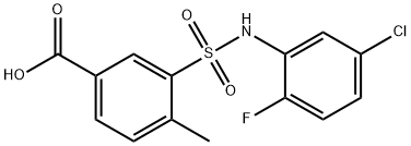 3-[(5-chloro-2-fluorophenyl)sulfamoyl]-4-methylbenzoic acid Structure