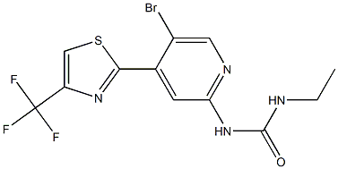 1-{5-bromo-4-[4-(trifluoromethyl)-1,3-thiazol-2-yl]pyridin-2-yl}-3-ethylurea 구조식 이미지