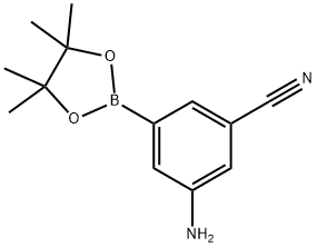 3-Amino-5-(tetramethyl-1,3,2-dioxaborolan-2-yl)benzonitrile Structure