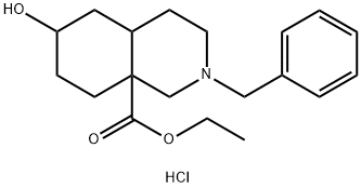 ethyl 2-benzyl-6-hydroxyoctahydro-8a(1H)-isoquinolinecarboxylate hydrochloride Structure