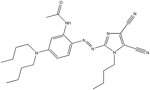 N-{2-[2-(1-butyl-4,5-dicyano-1H-imidazol-2-yl)diazen-1-yl]-5-(dibutylamino)phenyl}acetamide Structure