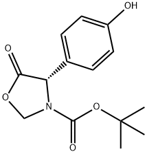 (S)-4-(4-Hydroxy-Phenyl)-5-Oxo-Oxazolidine-3-Carboxylic Acid Tert-Butyl Ester 구조식 이미지