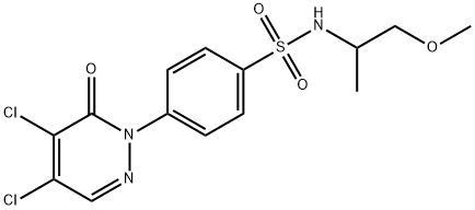 4-(4,5-dichloro-6-oxo-1,6-dihydropyridazin-1-yl)-N-(1-methoxypropan-2-yl)benzene-1-sulfonamide 구조식 이미지