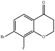 7-BROMO-8-FLUORO-2,3-DIHYDRO-1-BENZOPYRAN-4-ONE 구조식 이미지