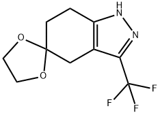 3'-(trifluoromethyl)-1',4',6',7'-tetrahydrospiro[1,3-dioxolane-2,5'-indazole] 구조식 이미지