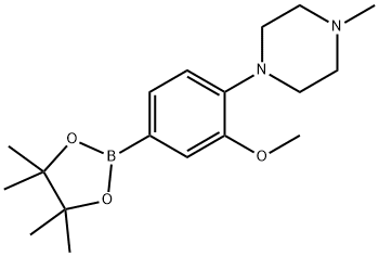 1-(2-methoxy-4-(4,4,5,5-tetramethyl-1,3,2-dioxaborolan-2-yl)phenyl)-4-methylpiperazine Structure