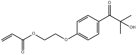 2-Propenoicacid,2-[4-(2-hydroxy-2-methyl-1-oxopropyl)phenoxy]ethylester Structure