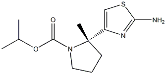 2-Methyl-2-propanyl (2S)-2-(2-amino-1,3-thiazol-4-yl)-1-pyrrolidi necarboxylate Structure