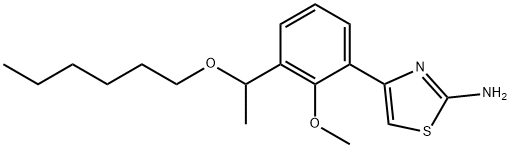 (RS)-4-[3-(1-hexyloxyethyl)-2-methyloxyphenyl]thiazol-2-ylamine 구조식 이미지