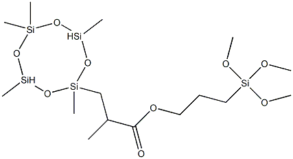 3-(trimethoxysilyl)propyl 2-methyl-3-(2,4,6,6,8-pentamethyl-1,3,5,7,2,4,6,8-tetraoxatetrasilocan-2-yl)propanoate Structure