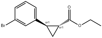 trans-2-(3-Bromo-phenyl)-cyclopropanecarboxylic acid ethyl ester 구조식 이미지