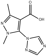 1,3-dimethyl-5-(1H-1,2,4-triazol-1-yl)-1H-pyrazole-4-carboxylic acid 구조식 이미지