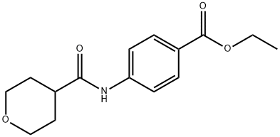 Benzoic acid, 4-[[(tetrahydro-2H-pyran-4-yl)carbonyl]amino]-, ethyl ester Structure