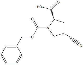 (2S,4S)-1-((benzyloxy)carbonyl)-4-cyanopyrrolidine-2-carboxylic acid Structure