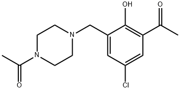 1-{4-[(3-acetyl-5-chloro-2-hydroxyphenyl)methyl]piperazin-1-yl}ethan-1-one 구조식 이미지
