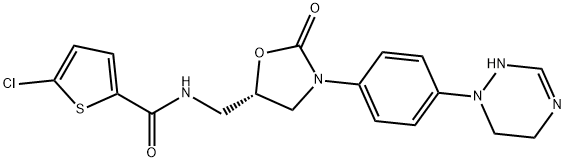 2-Thiophenecarboxamide, 5-chloro-N-[[(5S)-3-[4-(5,6-dihydro-1,2,4-triazin-1(2H)-yl)phenyl]-2-oxo-5-oxazolidinyl]methyl]- Structure