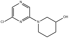 2-Chloro-6-(3-hydroxypiperidin-1-yl)pyrazine Structure