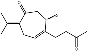 2-Isopropylidene-6-methyl-5-(3-oxobutyl)-4-cyclohepten-1-one Structure