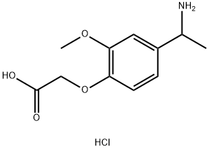 2-[4-(1-aminoethyl)-2-methoxyphenoxy]acetic acid hydrochloride Structure