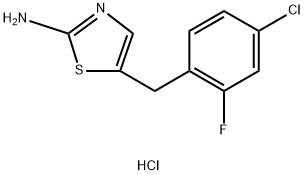 5-[(4-chloro-2-fluorophenyl)methyl]-1,3-thiazol-2-amine hydrochloride 구조식 이미지