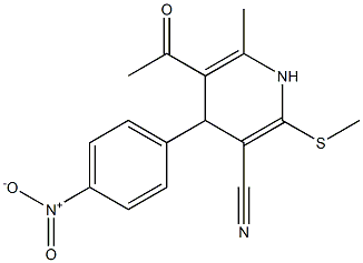 5-acetyl-4-{4-nitrophenyl}-6-methyl-2-(methylsulfanyl)-1,4-dihydropyridine-3-carbonitrile 구조식 이미지