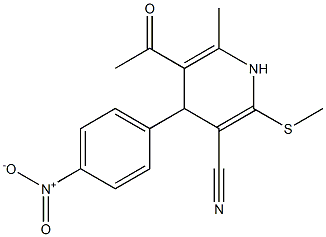 5-acetyl-4-{4-nitrophenyl}-6-methyl-2-(methylsulfanyl)-1,4-dihydropyridine-3-carbonitrile Structure