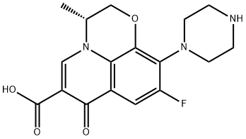 (R)-9-fluoro-3-methyl-7-oxo-10-(piperazin-1-yl)-2,3-dihydro-7H-[1,4]oxazino[2,3,4-ij]quinoline-6-carboxylic acid hydrochloride 구조식 이미지