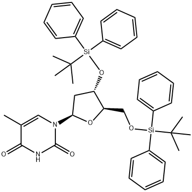 3',5'-Bis-O-(t-butyldiphenylsilyl)thymidine 구조식 이미지