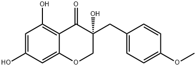 4H-1-Benzopyran-4-one, 2,3-dihydro-3,5,7-trihydroxy-3-[(4-methoxyphenyl)methyl]-, (R)- 구조식 이미지