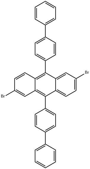 9,10-di([1,1'-biphenyl]-4-yl)-2,6-dibromoanthracene 구조식 이미지