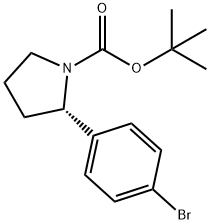 (S)-tert-butyl 2-(4-bromophenyl)pyrrolidine-1-carboxylate 구조식 이미지