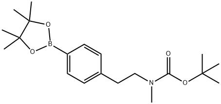 Carbamic acid, N-methyl-N-[2-[4-(4,4,5,5-tetramethyl-1,3,2-dioxaborolan-2-yl)phenyl]ethyl]-, 1,1-dimethylethyl ester 구조식 이미지