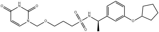 1-Propanesulfonamide, N-[(1R)-1-[3-(cyclopentyloxy)phenyl]ethyl]-3-[(3,4-dihydro-2,4-dioxo-1(2H)-pyrimidinyl)methoxy]- Structure