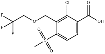 2-chloro-4-methanesulfonyl-3-[(2,2,2-trifluoroethoxy)methyl]benzoic acid Structure