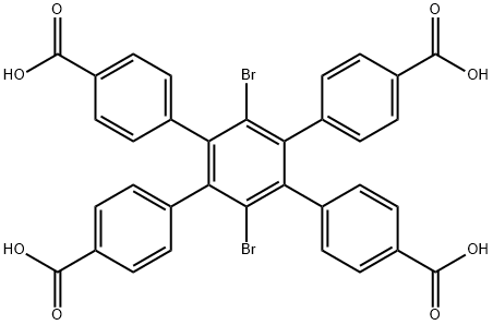 [1,1':2',1''-Terphenyl]-4,4''-dicarboxylic acid, 3',6'-dibromo-4',5'-bis(4-carboxyphenyl)- Structure