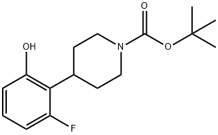 tert-Butyl 4-(2-fluoro-6-hydroxyphenyl)piperidine-1-carboxylate 구조식 이미지