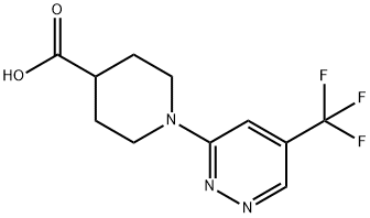 1-(5-(trifluoromethyl)pyridazin-3-yl)piperidine-4-carboxylic acid Structure