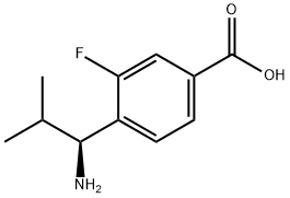 4-((1S)-1-AMINO-2-METHYLPROPYL)-3-FLUOROBENZOIC ACID Structure