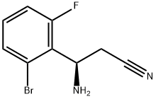 (3R)-3-AMINO-3-(2-BROMO-6-FLUOROPHENYL)PROPANENITRILE Structure