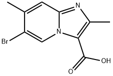 6-bromo-2,7-dimethylimidazo[1,2-a]pyridine-3-carboxylic acid 구조식 이미지