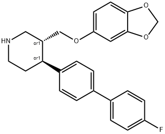 (trans)-3-((benzo[d][1,3]dioxol-5-yloxy)methyl)-4-(4'-fluoro-[1,1'- biphenyl]-4-yl)piperidine Structure