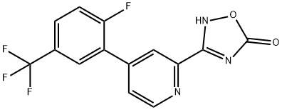3-[4-(2-Fluoro-5-trifluoromethylphenyl)-pyridin-2-yl]-4H-[1,2,4]oxadiazol-5-one 구조식 이미지