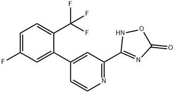 3-[4-(5-Fluoro-2-trifluoromethylphenyl)-pyridin-2-yl]-4H-[1,2,4]oxadiazol-5-one Structure