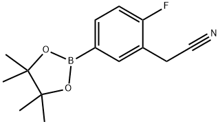 Benzeneacetonitrile, 2-fluoro-5-(4,4,5,5-tetramethyl-1,3,2-dioxaborolan-2-yl)- Structure