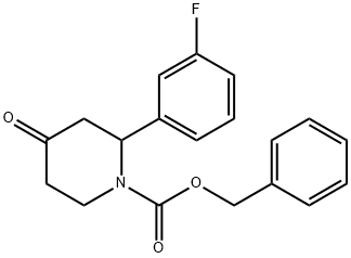 benzyl 2-(3-fluorophenyl)-4-oxopiperidine-1-carboxylate Structure