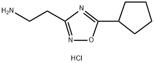 [2-(5-Cyclopentyl-1,2,4-oxadiazol-3-yl)ethyl]-amine hydrochloride 구조식 이미지