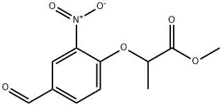 Propanoic acid, 2-(4-formyl-2-nitrophenoxy)-, methyl ester Structure